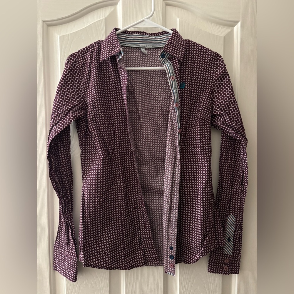 Cinch xs purple shirt